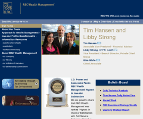 libbystrong.com: Tim Hansen and Libby Strong - RBC Wealth Management - Stillwater, MN
Tim Hansen and Libby Strong is a RBC Wealth Management financial advisor in Stillwater, MN