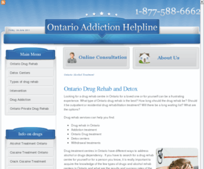 ontario-drug-rehab.com: Ontario Drug Rehab and alcohol detox rehabilitation - Ontario drug rehab
Ontario drug rehab centers referrals agency.