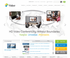 vidyoforyou.com: Video Conferencing | Video Teleconferencing  | Personal Telepresence Systems | Vidyo
 Vidyo - business video conferencing systems and software. Multipoint HD video communications from the conference room to the desktop over converged IP networks. PC video conferencing with H.264 scalable video coding.