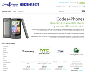 codes4phones.co.uk: Mobile Phone Unlock Codes - Codes4Phones (Powered by CubeCart)
Phone unlocking codes by make or model. Service operated by Excel Group supplying codes for phones.