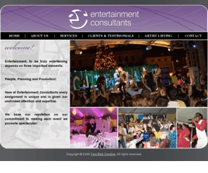 entertainmentconsultantsflorida.com: Entertainment Consultants
Entertainment Consultants is entertainment - Booking for events including event planning, design, layout & management; stage, sound & lighting design; event related press and public relations; professional performers and artists.  Let Mary DeLater of our Florida office book your event and talent needs today!