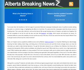 albertabreakingnews.com: Alberta Breaking News
Alberta Breaking News is Alberta's News Source. Comprehensive web site for Alberta breaking news, Alberta entertainment, Alberta sports, Alberta business, and much more.