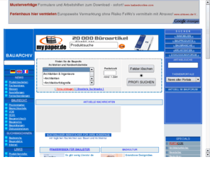 bauarchiv.de: DEUTSCHES BAUARCHIV - Bauprofis Online - Architekten, Bauherren, Bauhandwerk
