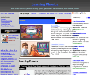 phonics-learning.com: Learning Phonics - learn to read phonics, phonics learning games, phonics for kids and adults, how to teach phonics
Learning Phonics learn to read phonics, phonics learning games, phonics for kids and adults, how to teach phonics - watch the latest and enjoy. Learning Phonics learn to read phonics, phonics learning games, phonics for kids and adults, how to teach phonics