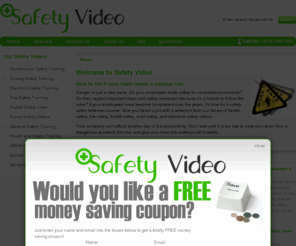 safety-video.com: Safety Video
Safety Video :  - Electrical Safety Training Driving Safety Training General Safety Training Health and Safety Training Construction Safety Training School Safety Training Fire Safety Training Funny Safety Videos Workplace Safety Training OSHA Safety Training Forklift Safety Video ecommerce, open source, shop, online shopping