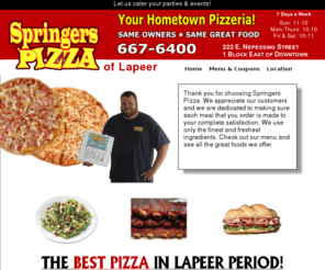 springerspizza.com: Springers Pizza of Lapeer
Springers Pizza is the Best Pizza in Lapeer