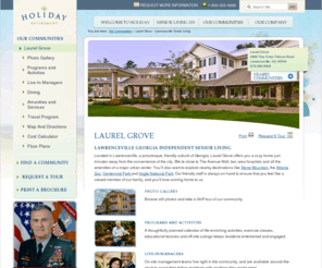 laurel-grove.net: Lawrenceville Georgia Independent Senior Living - Laurel Grove | Holiday Retirement
Holiday offers independent senior living in Lawrenceville, GA.  With transportation, chef-prepared meals and housekeeping, you are sure to find comfort.