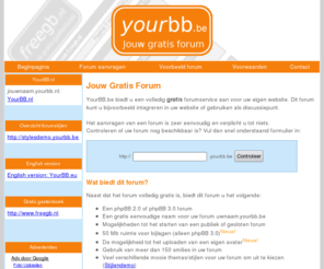 yourbb.be: Gratis forum service - YourBB.be
Gratis forum service - YourBB.be