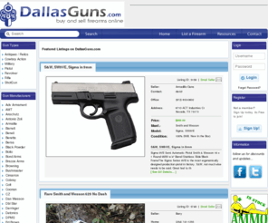 dallasguns4sale.com: GUNS FOR SALE -www.DallasGuns.com-Buy Guns Online-GUNS FOR SALE-Gun Dealers-Sell Guns Online
DallasGuns.com Firearm Classifieds. Ads run until sold. Guns for sale. We have what you are looking for!