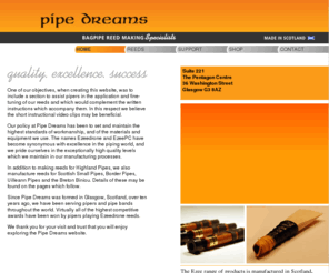 pipedreamsreeds.com: Pipe Dreams Reeds - Ezeedrone and EzeePC bagpipe reeds
pipe dreams reeds - description