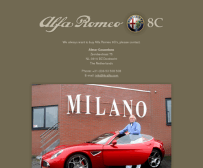 8calfa.com: Alfa Romeo 8c
We  always want to buy Alfa Romeo 8C's, please contact us