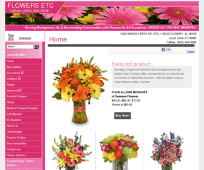 flowersetc36109.com: MONTGOMERY Florist | MONTGOMERY AL Flower Shop | FLOWERS ETC
Buy flowers from your local florist in MONTGOMERY, AL - FLOWERS ETC will provide all your floral and gift needs in MONTGOMERY, AL