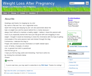 healthyweightlossafterpregnancy.com: Weight Loss After Pregnancy
A blog on weight loss resources after pregnancy