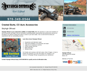 skyhighoffroad.com: Auto Accessories Crested Butte, CO - Skyhigh Offroad 970-349-0544
Skyhigh Offroad provides Auto Accessories to Crested Butte, CO. Call 970-349-0544.