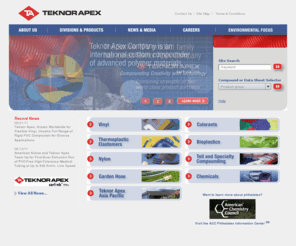 teknorapex.com: Teknor Apex
Teknor Apex is an international custom compounder diversified
material science company specializing in vinyl, thermoplastic elastomer,
color, chemicals, specialty compounding, lawn and garden, and commercial
products. 