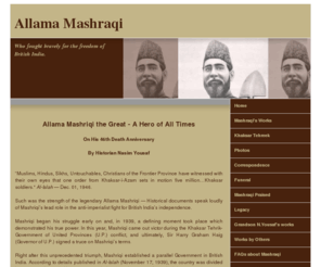 allamamashriqi.com: Allama Mashraqi (founder of Khaksar Tehrik)
Inayatullah Khan, famously known as Allama Mashriqi (Scholar of the East), was born in Amritsar, India into a Punjabi Rajput family on August 25, 1888.