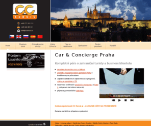 ccservis.cz: Concierge servis Praha | CC Servis
Pro turisty a obchodní klientelu zajišťujeme limuzín servis - tj. letištní transfery, výlety mimo Prahu a také catering, rezervace restaurací a zajištění průvodce po památkách Prahy.