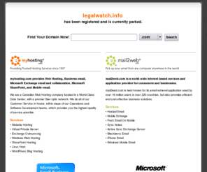 legalwatch.info: myhosting.com Parked Domain | Website Hosting & Hosted Email
Affordable website hosting & hosted email services for businesses of all sizes. Click here or call 1-866-289-5091 to get started today!