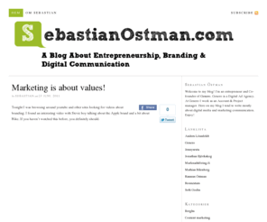 sebastianostman.com: SebastianOstman.com — Österbottnisk entreprenör bloggar om entreprenörskap, marknadsföring och kommunikation…
Österbottnisk entreprenör bloggar om entreprenörskap, marknadsföring och kommunikation…