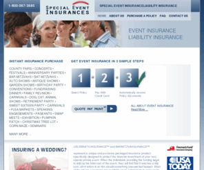 specialeventinsurances.com: Special Event Insurance - Liability Cancellation & More
Special Event Insurances specializes in instant online event insurances. Quote/Buy/Print in minutes. $67 . On-line Certs. All event types. CELEBRATIONSURANCE