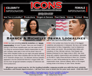 dangore.com: Celebrity Lookalikes and Impersonators by ICONS
Icons provides celebrity lookalikes and female impersonators for your next event. Get the right lookalike or impersonator today!