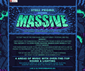 fallmassive.com: FALL MASSIVE
Steez Promo Presents: FALL MASSIVE - Saturday, November 27, 2010 - TOP DANCE MUSIC DJ's & PRODUCERS, STATE OF THE ART LIGHTING, SOUND, EFFECTS, TOP OF THE LINE CRYOGENICS, AND PLENTLY OF OTHER SURPRISES. GET READY TO GET MASSIVE ON NOVEMBER 27TH!!!