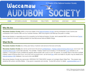 waccamawaudubon.com: Waccamaw Audubon Society
Waccamaw Audubon Society, the local chapter of the National Audubon Society serving northeastern South Carolina and southeastern North Carolina.