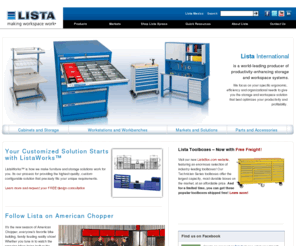 listabox.biz: Lista North America Official Site - Making Workspace Work
Lista offers a wide range of innovative, efficient, modular storage and workspace systems – drawer storage cabinets, industrial and technical electronic workbenches, Storage Wall® Systems, accessory systems and other unique solutions.