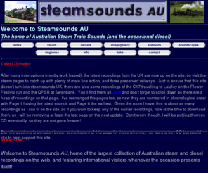 steamsounds.org.au: Steamsounds AU
Steamsounds AU The home of steam train sounds from Australia and overseas