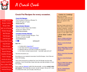 crockcook.com: Crock Pot Recipes | Home Made CrockPot Recipes
Crock Pot Recipes for every occasion - home-cooked style crock pot cooking. Heaps of crockpot recipes all tried and tested by the author.