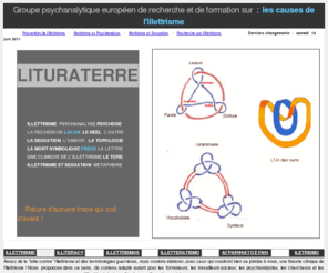 lituraterre.org: Psychanalyse et Illettrisme - LITURATERRE : Recherche sur l'illettrisme
Groupe psychanalytique européen de recherche et de formation sur les causes de l'illettrisme. Assez de la 