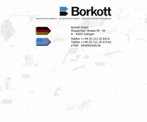 borkott.com: Borkott GmbH, Stanztechnik, Werkzeugbau, Stahlformenbau und Kunststofftechnik
Borkott GmbH -Partner für Stanztechnik, Werkzeugbau, Stahlformenbau und Kunststofftechnik aus Solingen.