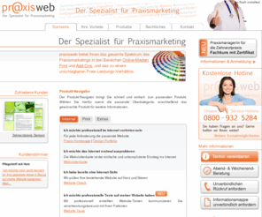 cms-praxishomepage.net: Homepage für Praxis und Zahnarztpraxis: praxisweb
praxisweb ist Ihr Spezialist für wirtschaftliches Praxismarketing. Wir bringen Sie mit effizienten Lösungen und Ihrer eigenen Homepage ins Internet.