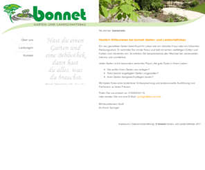 bonnet.info: bonnet | Garten- und Landschaftsbau für 75015 Bretten und Umgebung
Sie suchen einen Landschaftsgärtner in der Region Karlsruhe? Bonnet ist Ihr Spezialist für GaLa-Bau rund um Flehingen, Oberderdingen und Bretten.