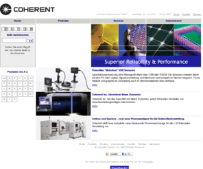 coherent.info: COHERENT Deutschland ::: Home
Weltweit führender Hersteller von Lasern und optischen Komponenten für industrielle und wissenschaftliche Anwendungen