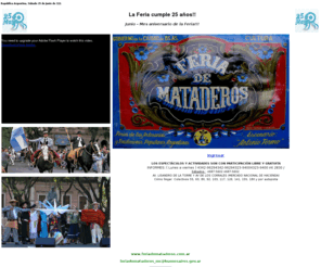 feriademataderos.com.ar: Feria de Mataderos
argentina, feria, artesanos, comidas regionales, folklore, costumbres, mitos y leyendas