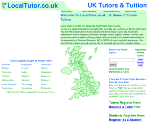 localtutor.co.uk: Become a Tutor or Find Tuition -Local Tutor
Become a tutor at Local Tutor, Local Tutor is an area for students and private tutors alike, private tutors can advertise their tuition skills and students can find quality private tuition.