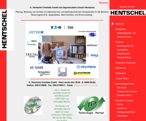 hentschel-vertrieb.de: G. Hentschel Vertriebs GmbH Berlin
Beratung bei der Planung, Projektierung, Dimensionierung und Herstellung von Niederspannungsschaltanlagen, Steuerungsschränken. Vertrieb und Verkauf von diesen Geräte.