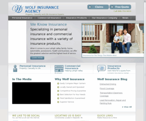 wolfinsurance.com: Lehigh Valley Insurance | Allentown Insurance | Bethlehem Insurance | Easton Insurance | Nazareth Insurance
The Wolf Insurance Agency specializes in personal insurance and commercial insurance and carries a variety of insurance products.