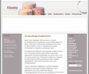 viinitie.com: Viinitie.fi
Viinien maahantuontia ja viinikoulutusta. Wine importer and wholesaler in Finland.