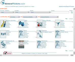 generaltickets.com: Venta de entradas, cine, peliculas, teatro, musica, espectaculos, museos, festivales, conciertos, deportes, eventos
Venta de entradas cine, peliculas, teatro, musica, museos, festivales, conciertos