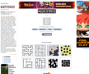 puzzle-nurikabe.com: Nurikabe - online puzzle game
Play online Nurikabe the puzzle game also known as Cell Structure and Islands in the Stream