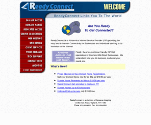 readyconnect.net: ReadyConnect - Dial-Up Access, DSL Dedicated Access, Web Hosting, Web Site Design
