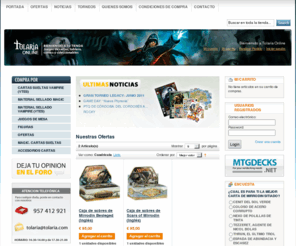 tolaria.com: Tolaria Tienda Online - Vtes, magic y más -  Portada
En tolaria somos especialistas en juegos de tablero, cartas coleccionable, merchandising y todo lo relacionado con el ocio. No dejes de visitarnos.