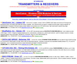 transmittersandreceivers.com: Transmitters & Receivers - RF Transmitters - RF Receivers - www.TransmittersAndReceivers.com
Transmitters & Receivers from the Technology Data Exchange - Linked to TDE member firms.