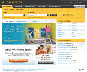 yellowpages.com: Yellow Pages Local Directory - YELLOWPAGES.COM
Find online Yellow Pages business listings, phone numbers, addresses, maps, driving directions and more in the YELLOWPAGES.COM online directory.