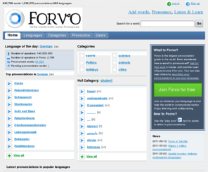 forvo.es: Forvo: the pronunciation guide. All the words in the world pronounced by native speakers
Forvo: the largest word pronunciation dictionary in the world, now with translations. All the words in all the languages pronounced by native speakers