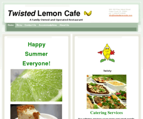 twistedlemoncafe.com: Twisted Lemon Cafe - Home
                                            "Twisty", the cute little character representing the new Twisted Lemon Cafe says, "We're just twisted enough to serve every single customer fantastic tasting food at great prices!" Not just a phrase, we aim to do