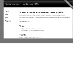 htmlparsing.com: htmlparsing.com: Your guide to parsing HTML
