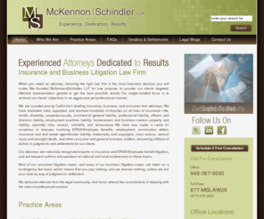 mslawllp.com: Insurance and Business Litigation Law Firm: McKennon Schindler LLP
Insurance and Business Litigation Law Firm, McKennon Schindler LLP, recognized expert attorneys in insurance litigation and ERISA/Employee benefit litigation, as well as California business litigation law.